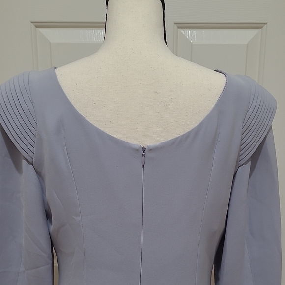 Giorgio Armani Pale Blue Long-Sleeve Midi Dress - Picture 3 of 9